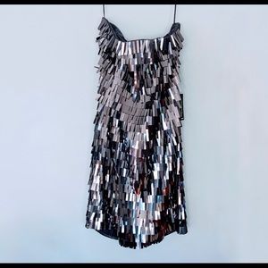 Express Sparkly Holiday Formal Flapper Strapless Dress Size 10